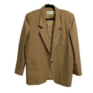 Ports INTERNATIONAL Vintage Wool Oversized Button Front Blazer Camel XXL